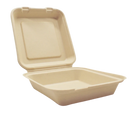 #HC99W WHITE SUGARCANE HINGED CONTAINER 9X9X3 200CT (SKU #60496)