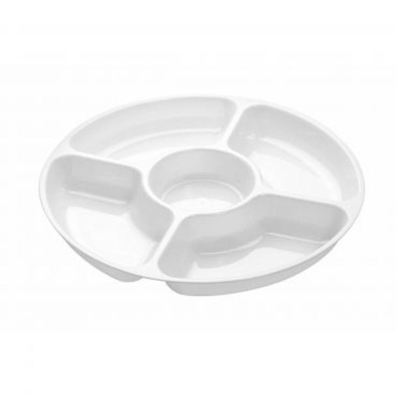 D12050.WH 12" 5 COMP TRAY WHITE (25CT) (SKU