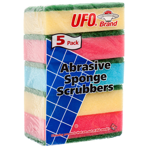 UFO/710 5PK ABRASIVE SPONGE SCRUBBERS (SKU 12137)