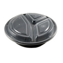 JR-348B 9" PLASTIC ROUND CONTAINER 3 COMPARTMENT 150CT (SKU