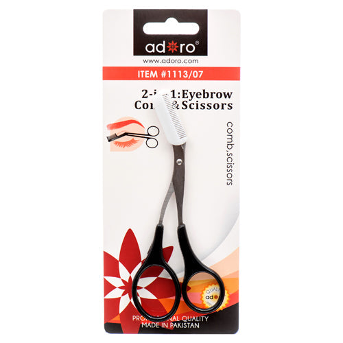 ADORO 2 IN 1 EYEBROW COMB & SCISSOR (SKU