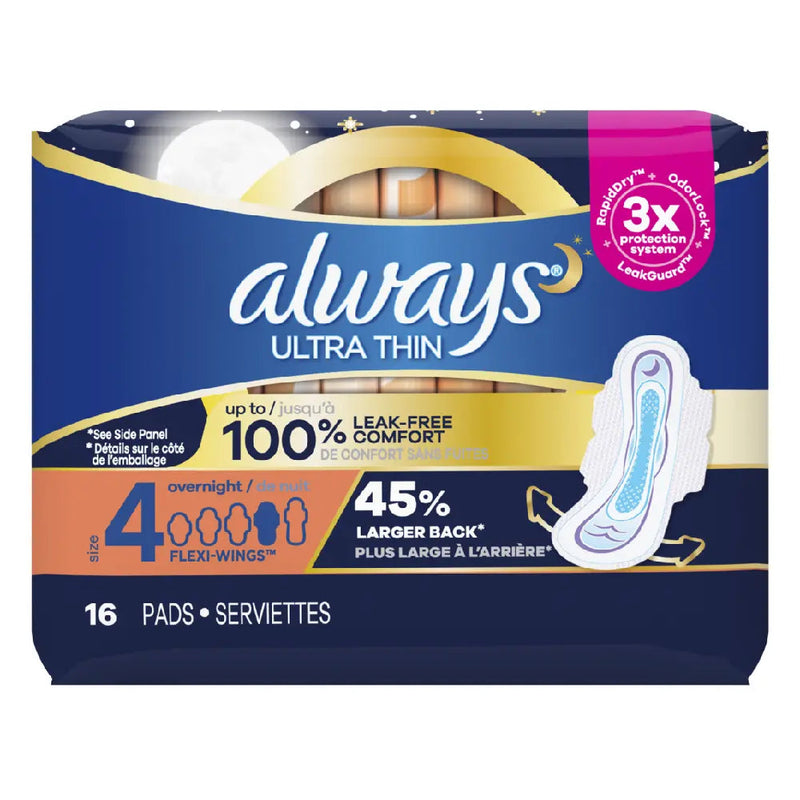 ALWAYS #12851 ULTRA THIN 16CT SIZE 4 NIGHT (SKU #11850)