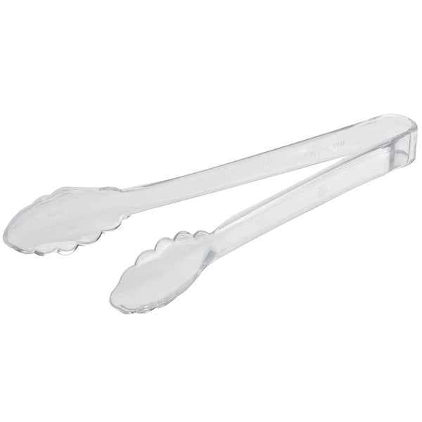 FINELINE #3311-CL 9" SCALLOPED TONGS CLEAR 24CT (SKU #70284)