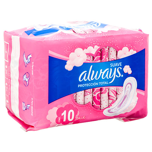 ALWAYS 10CT PADS W/WINGS PINK (SKU