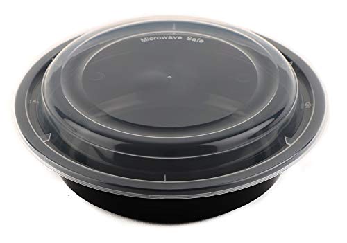 #923B 24oz BLACK ROUND MICROWAVE CONT (150 SET) (SKU #70526)