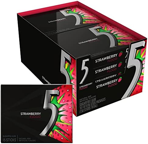 WRIGLEY FIVE GUM 15 STICK SOUR STRAWBERRY (SKU