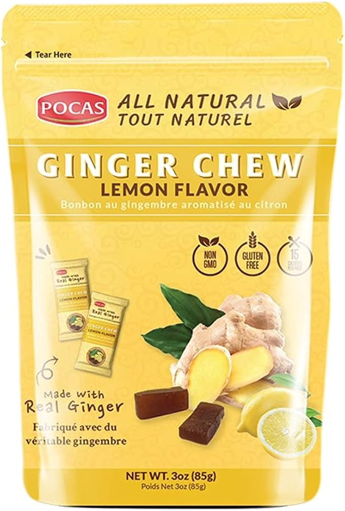 POCAS GINGER CHEW LEMON.24/3oz. (SKU