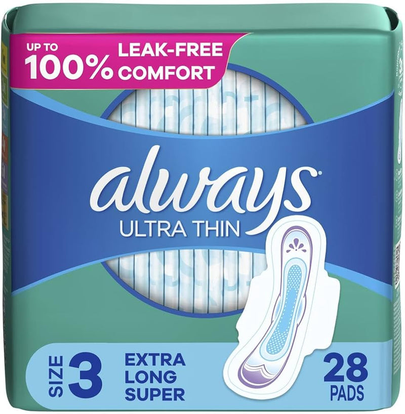 ALWAYS PADS #98792  ULTRA THIN LONG SUPER SIZE3 28ct (SKU #62220)