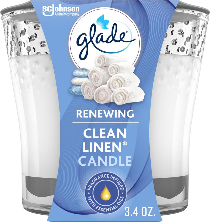 GLADE CANDLE -CLEAN LINEN 3.4oz (SKU