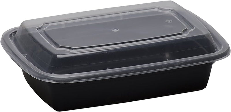 #RE-24B  BLACK RECTANGLE MICROWAVE CONTAINER (150SET) (SKU #60491)