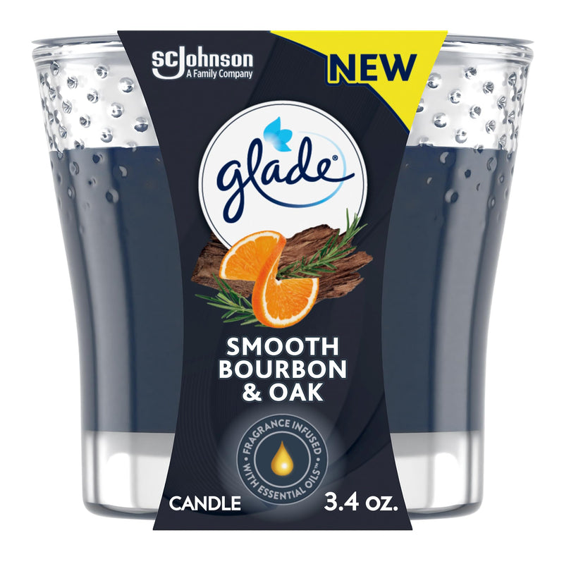 GLADE CANDLE/SMOOTH BOURBON & OAK-3.4oz (SKU