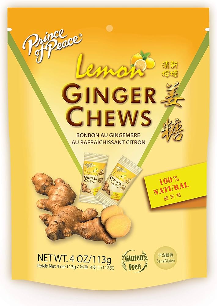 GINGER CHEWS LEMON 4OZ (SKU