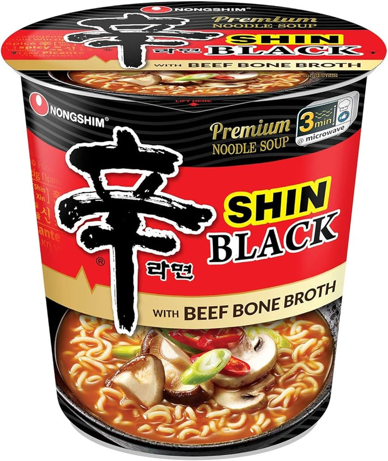 NONGSHIM SHIN BLACK CUP NOODLE 3.56OZ X 8 PACK (SKU