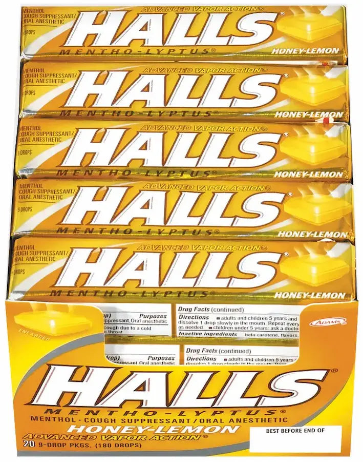 HALLS STICK 9CT HONEY LEMON (SKU