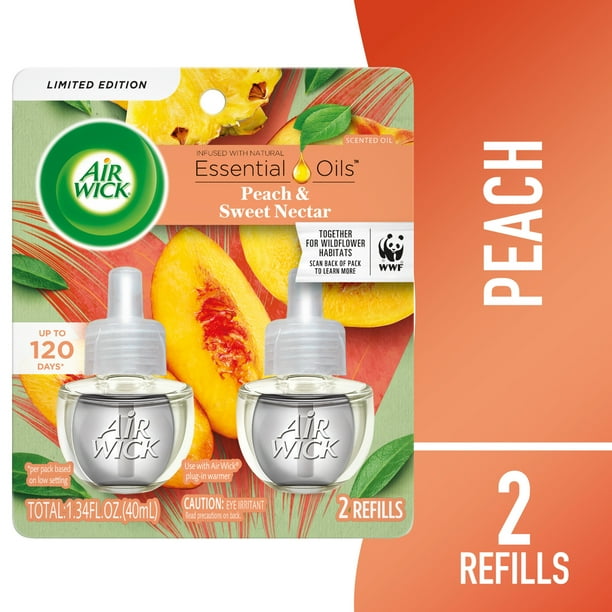 AIR WICK SCENTED OIL REFILL. 6/2pk- PEACH  #02059. (SKU #80458)