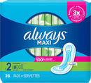 ALWAYS #03369 MAXI 26CT W/WINGS SIZE 2 SUPER  (SKU #13485)