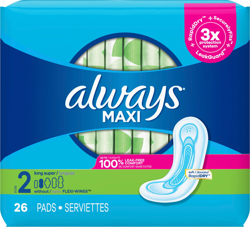 ALWAYS #03369 MAXI 26CT W/WINGS SIZE 2 SUPER  (SKU #13485)