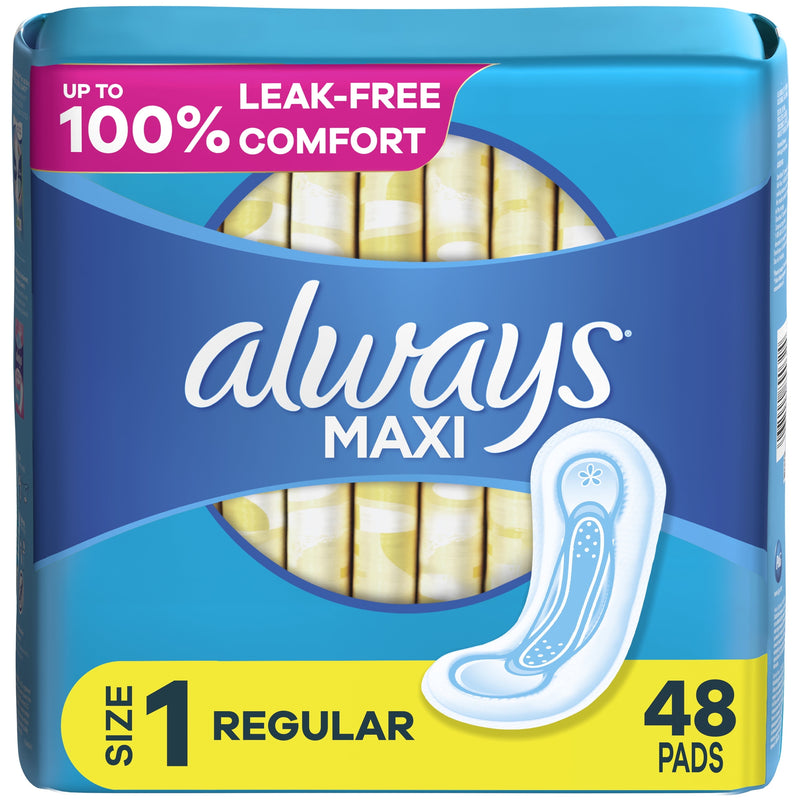 ALWAYS PADS #66103 48ct MAXI REG.SIZE1-UNSCENTED (SKU #62228)
