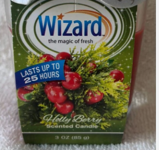 WIZARD SCENTED CANDLE 3oz/HOLLY BERRY (SKU