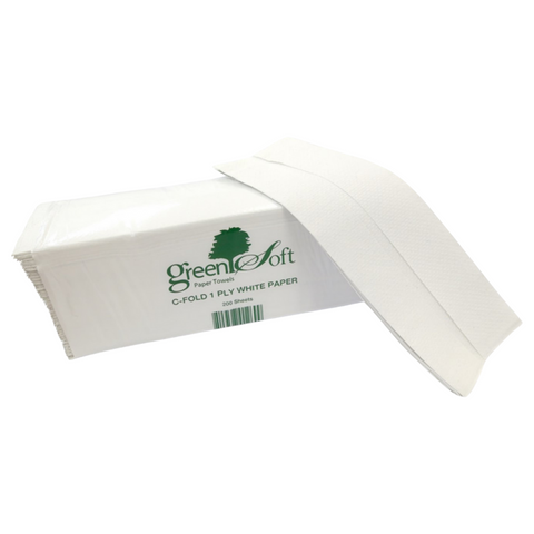 GREEN SOFT C-FOLD WHITE TOWEL (2400CT) (SKU