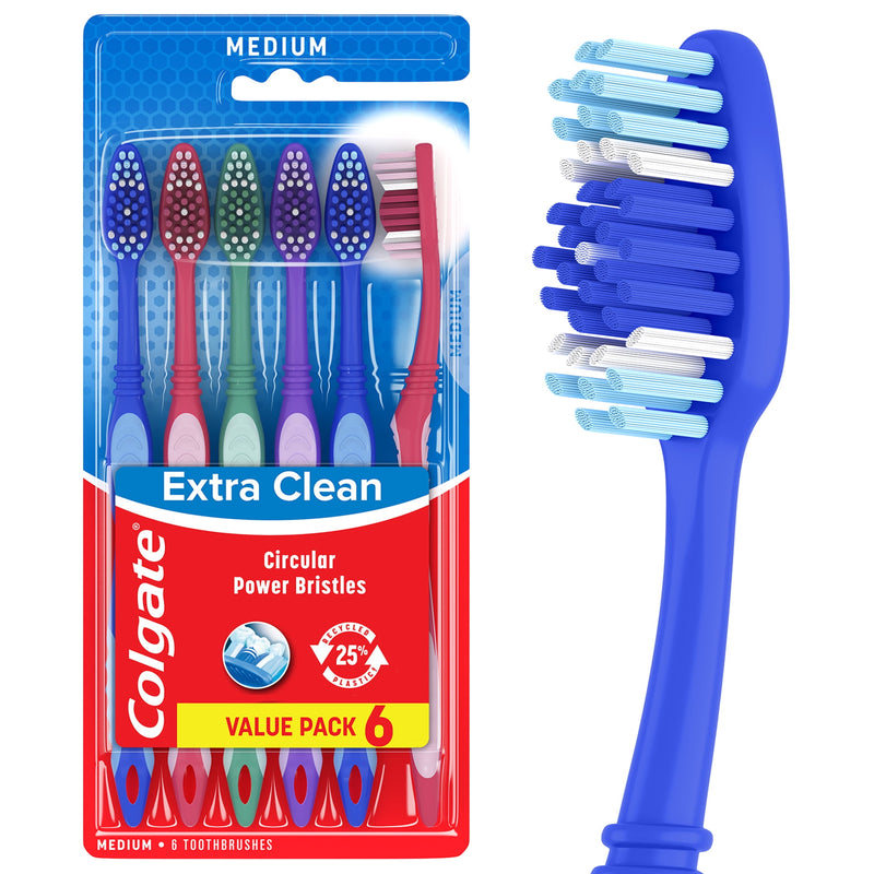 COLGATE TOOTHBRUSH EXTRA CLEAN 6PK MEDIUM. (SKU