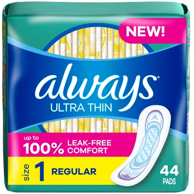 ALWAYS PADS #97025 ULTRA THIN REG SIZE1/44ct (SKU #62227)