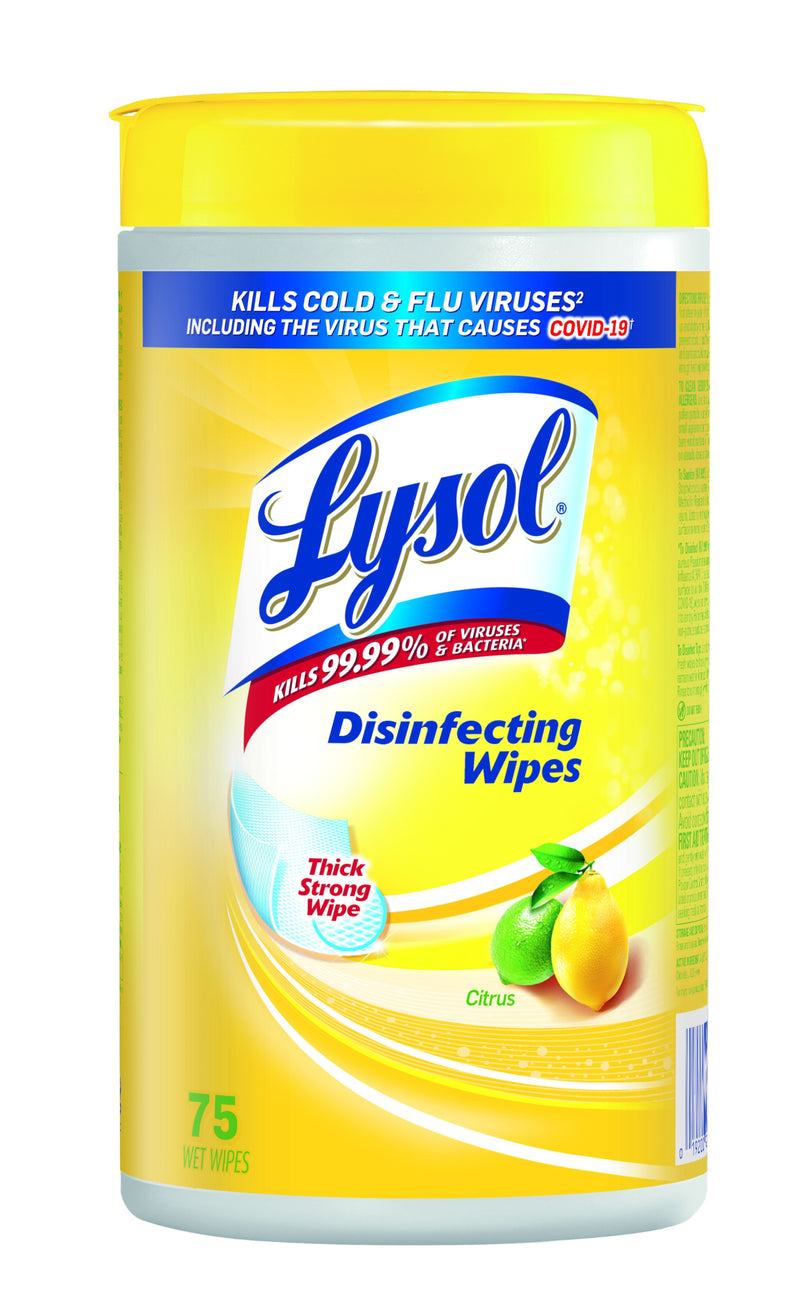 LYSOL WIPES-75ct CITRUS LEMON (SKU