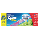 ZIPLOC STORAGE BAG 22ct QT SLIDER #01355 (SKU #13630)