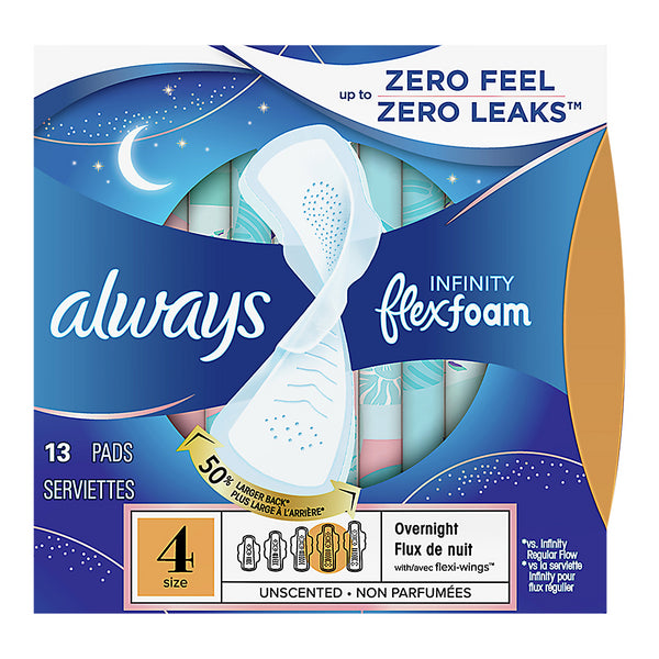 ALWAYS INFINITY PADS 13CT SIZE 4 OVERNIGHT (SKU