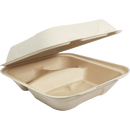 #HC88W WHITE SUGARCANE HINGED CONTAINER 8X8X3 200CT (SKU #60421)