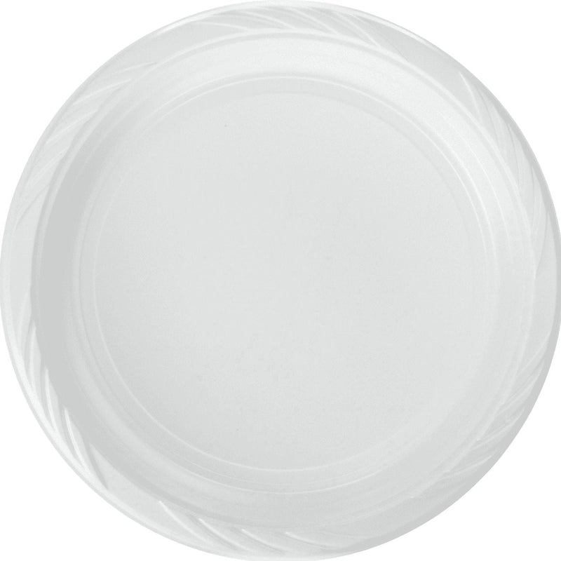 #PPP9-100 9" HEAVY WHITE PLASTIC PLATE (400ct) (SKU #70822)