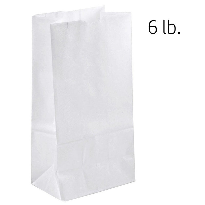 #6LB WHITE DURO PAPER BAG (500) (SKU #70608)