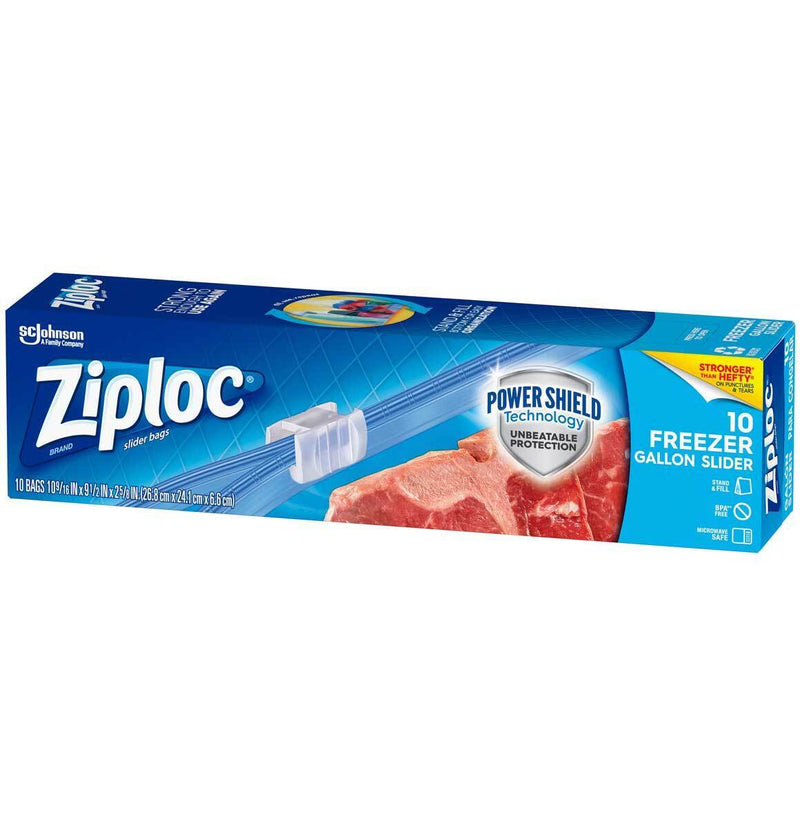 ZIPLOC FREEZER BAG 10CT GAL SLIDER (SKU #13632)