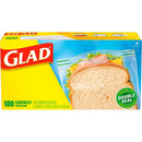 GLAD #60062 FOOD STORAGE ZIPPER SANDWICH 100CT (SKU #17669)
