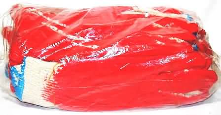 RED COATED COTTON GLOVES