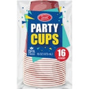 PLASTIC CUPS-16oz/RED & WHITE 16CT