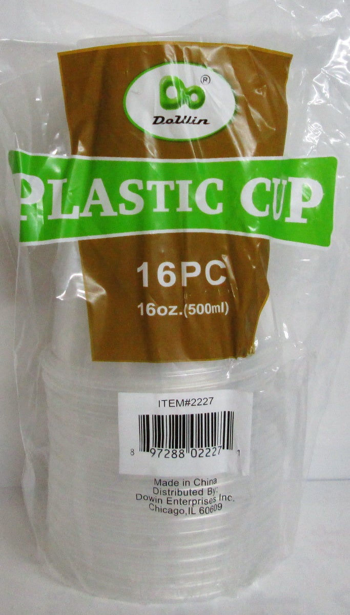 PLASTIC CUPS-16oz/CLEAR 16CT (SKU