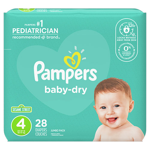PAMPERS BABY DRY DIAPERS SIZE4 28CT (SKU