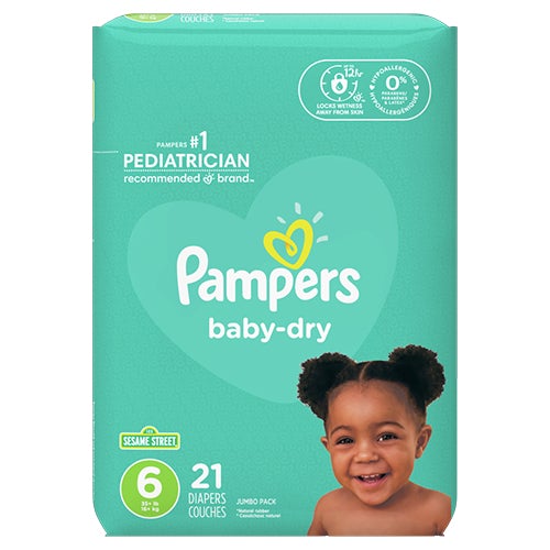 PAMPERS BABY DRY DIAPERS SIZE6 21CT (SKU