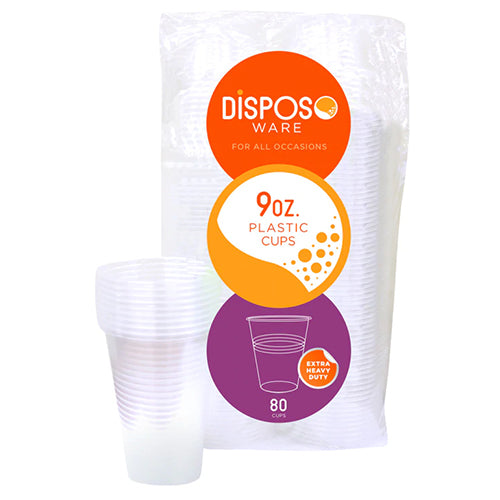 PLASTIC CUPS-9oz/CLEAR 80CT (SKU