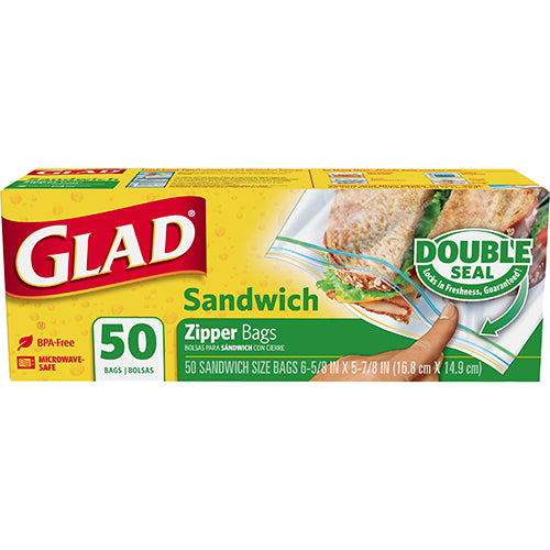 GLAD #57263 SANDWICH SIZE-50CT SEALS TIGHT (SKU #12231)