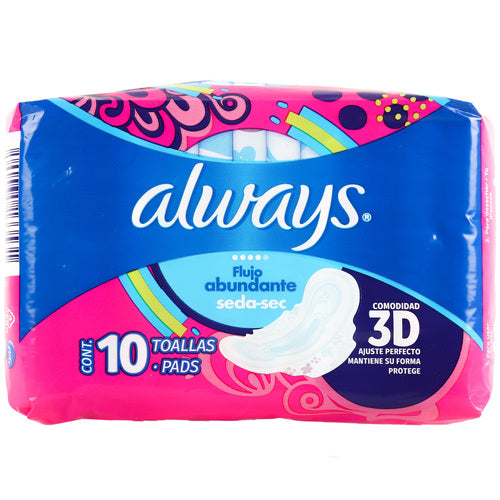 ALWAYS PADS 10CT PROTECCION TOTAL W/WING (SKU